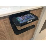 Design toiletrol houder Quick mat zwart met planchet voor smartphone