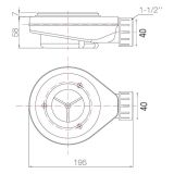 Duschwannensiphon Solid grau mit horizontalem Abgang, Einbauhöhe 60mm