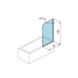 Badwand Manhattan 75x140cm veiligheidsglas 6mm