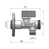 Luxe hoekstopkraan 1/2"x3/8"  met filter chroom 2 stuks