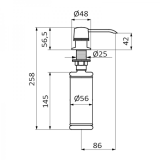 Inbouw zeepdispenser chroom voor bladmontage